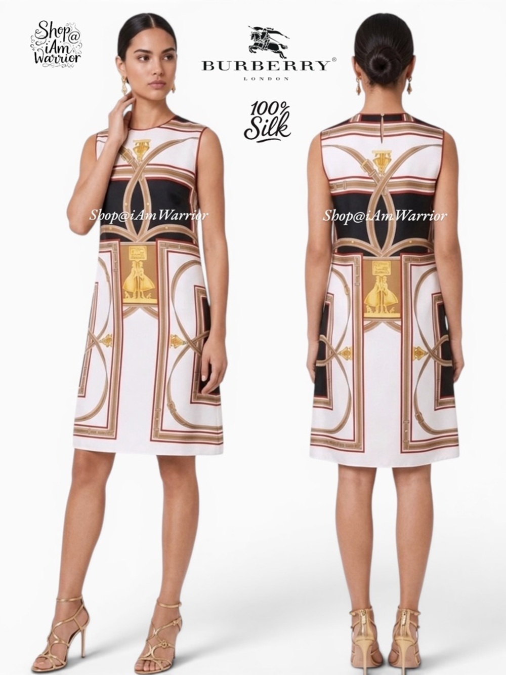 Burberry NWT silk shift dress in equestrian archive scarf print *shop@iamwarrior